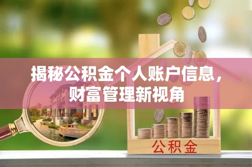吉木乃揭秘公积金个人账户信息，财富管理新视角